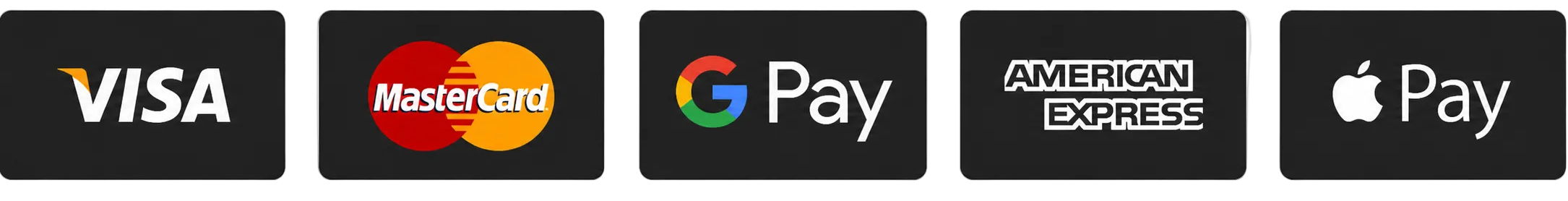 Moyens de paiement acceptés : Visa, Mastercard, Google Pay, American Express, Apple Pay